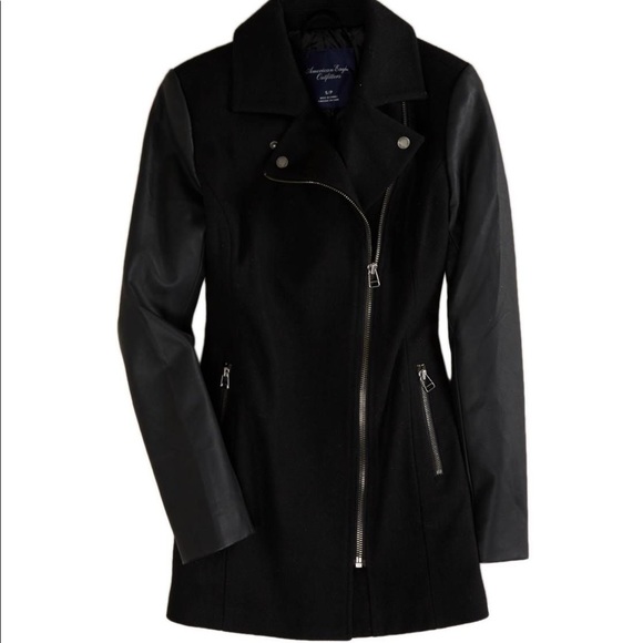 American Eagle Wool Moto Coat - Picture 5 of 7